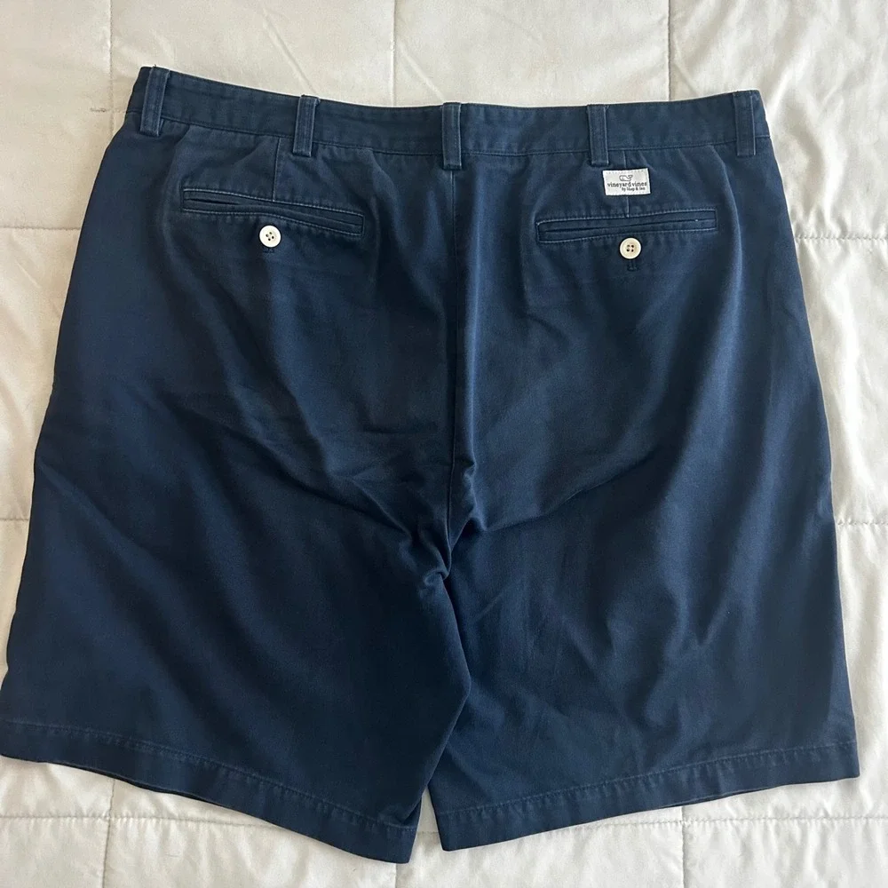 Vineyard Vines Mens Navy Blue 100% Cotton Chino Shorts Size 38 9 Inch Inseam